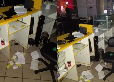 Loja revirada após furto na noite dessa segunda