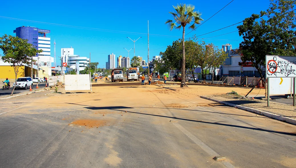 Obra está próxima da conclusão nesse trecho da avenida