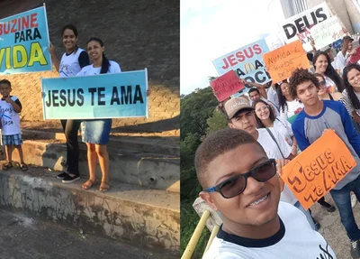 Voluntários do projeto na Ponte Estaiada