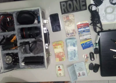 Objetos que foram encontrados no apartamento 