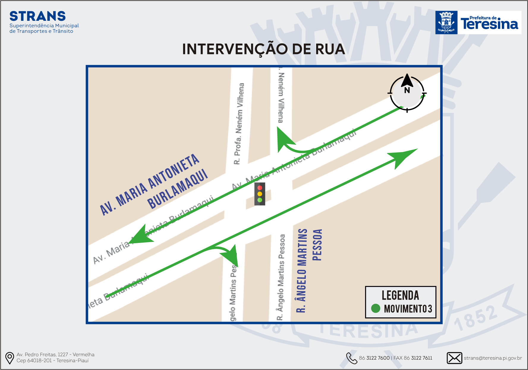 Esquema da Avenida Maria Antonieta Bulamarque