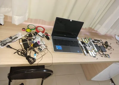 Material apreendido em poder da dupla no hotel