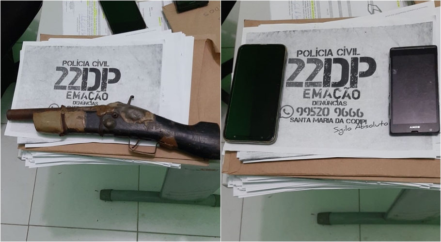 Material apreendido em poder do suspeito