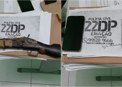 Material apreendido em poder do suspeito