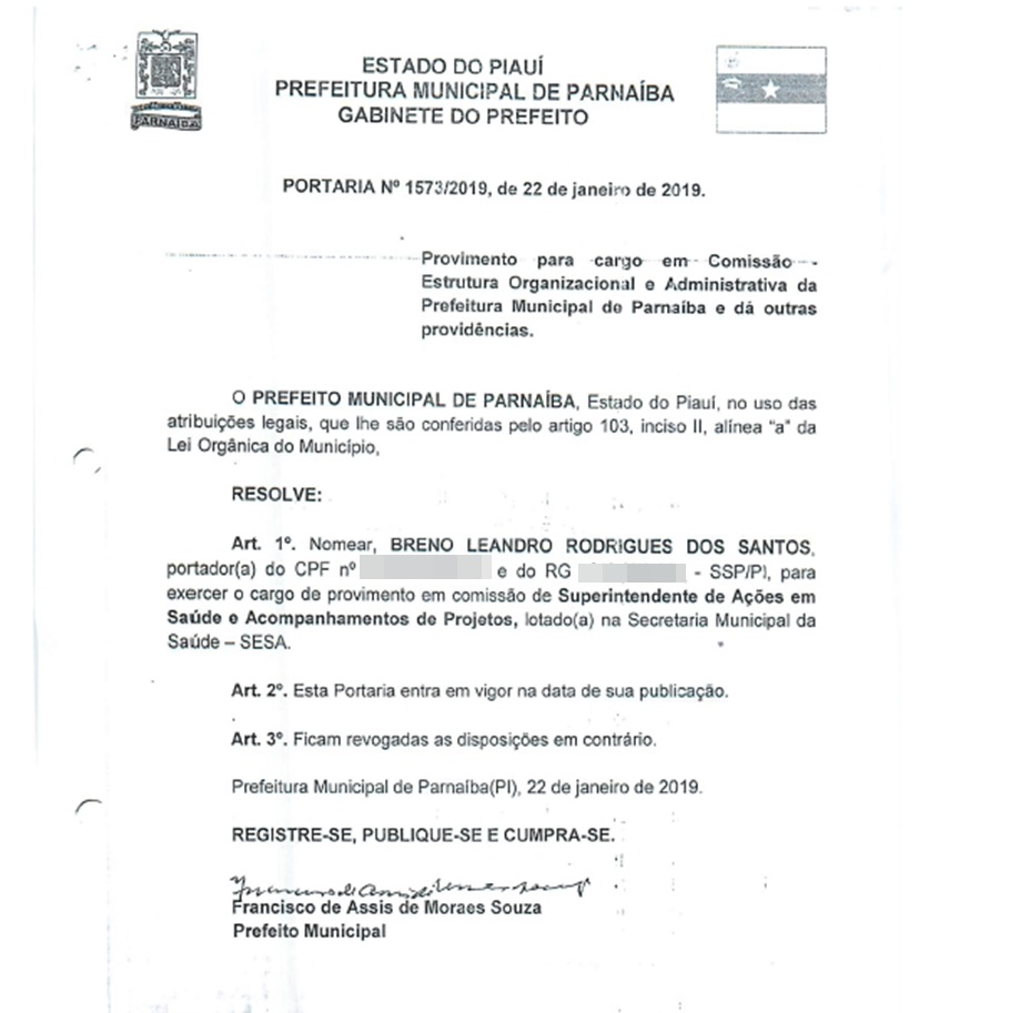 Nomeação de Breno Leandro 