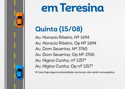 Locais com radares móveis em Teresina nesta quinta-feira (15) 