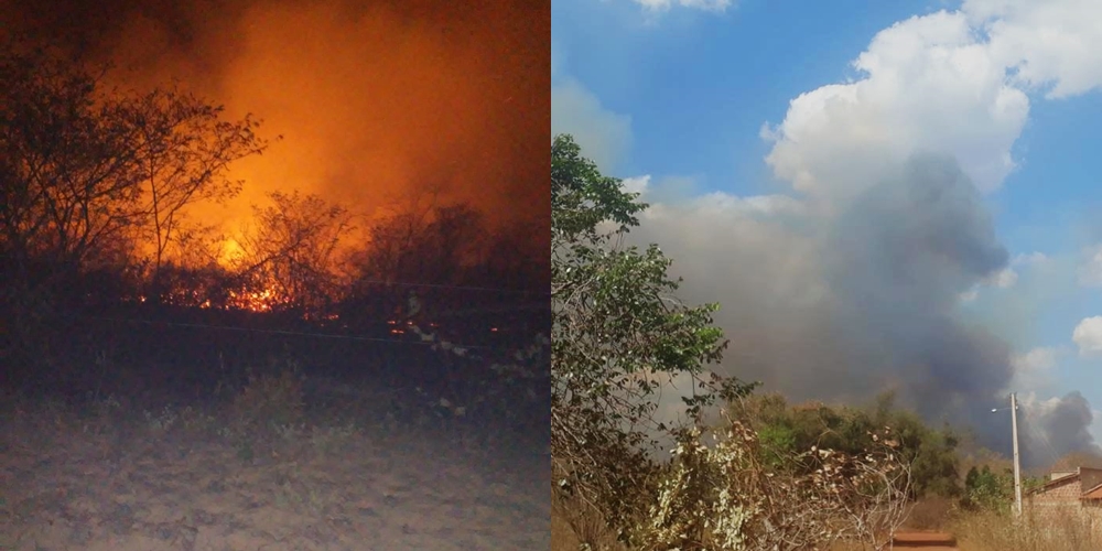 Incêndio na região de chapadas em Pimenteiras