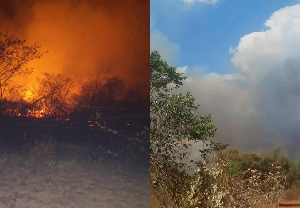 Incêndio na região de chapadas em Pimenteiras