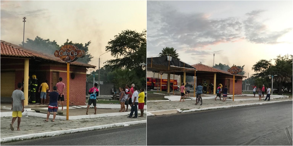 Incêndio que atingiu uma lanchonete em Parnaíba