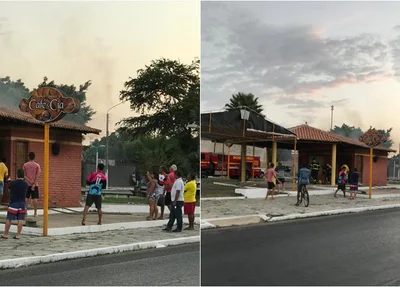 Incêndio que atingiu uma lanchonete em Parnaíba