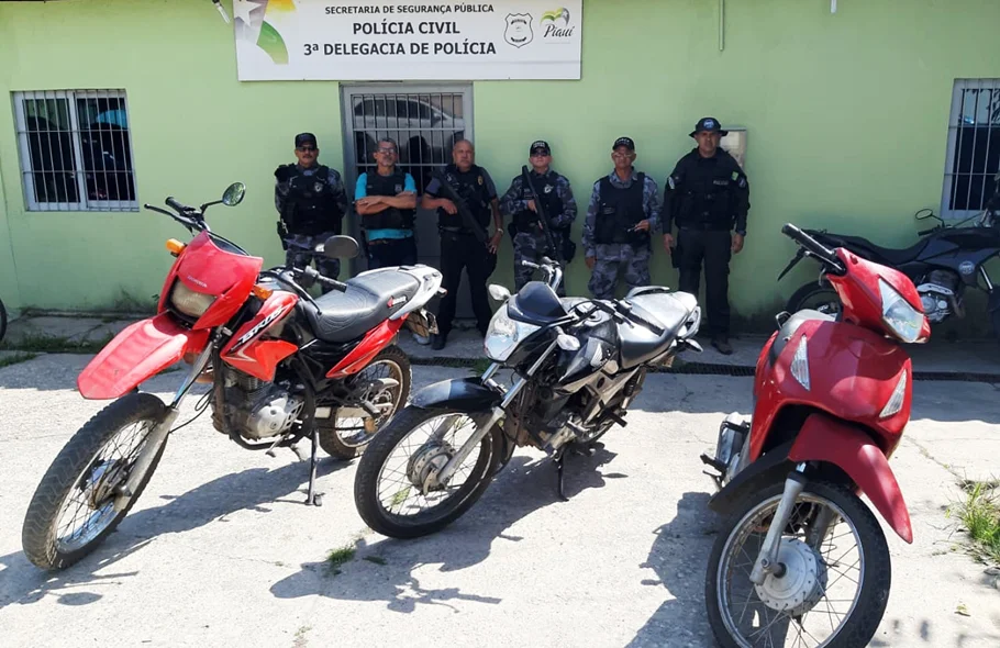 Motocicletas utilizadas pelos suspeitos