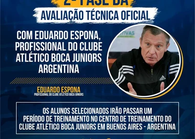 Coordenador do Boca Junior-ARG desembarca em Teresina para avaliação em escolinha de futebol do clube.