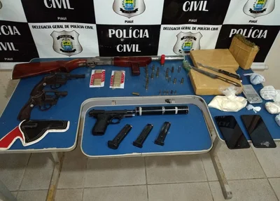 Materiais apreendidos na residência 