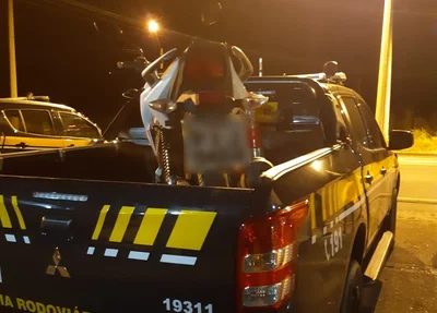 Moto recuperada pela polícia