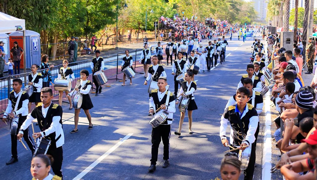 Banda durante o desfile