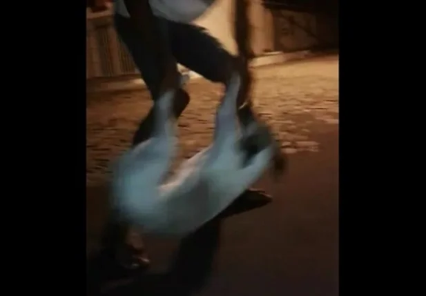 Cachorro sendo maltratado em Jerumenha