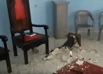 Um dos materiais destruídos.