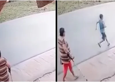 Momento em que criança é atropelada em Alagoas