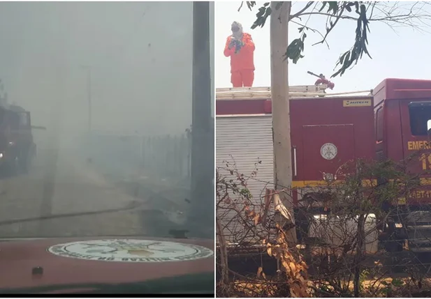 Incêndio na cidade de Parnaíba
