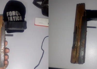Simulacro de arma de fogo estava escondido embaixo de sacos de lixo