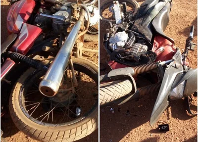 Uma das motocicletas envolvidas no acidente