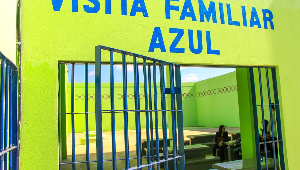 Área para visita familiar na Cadeia Pública de Altos