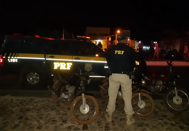 Motos apreendidas pela PRF
