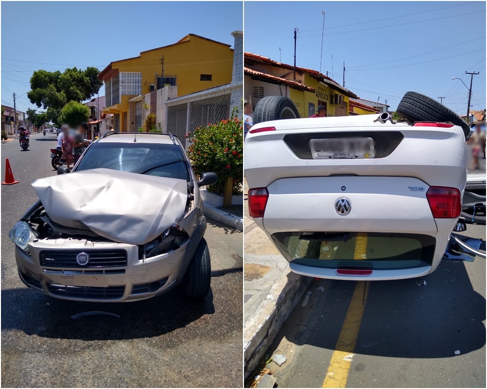 Acidente em Parnaíba envolvendo dois carros