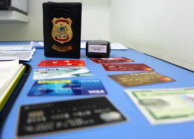 Identificação da Justiça Federal e carimbo foram apreendidas pela polícia
