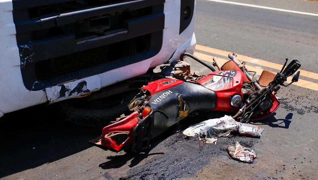 Moto envolvida no acidente 