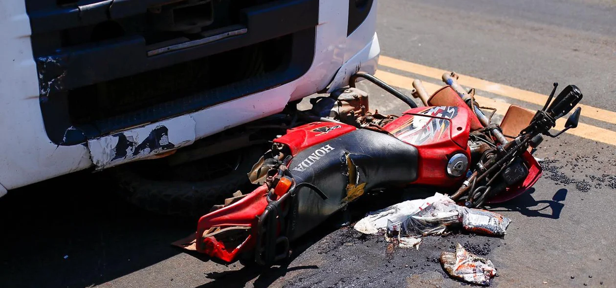 Moto envolvida no acidente 