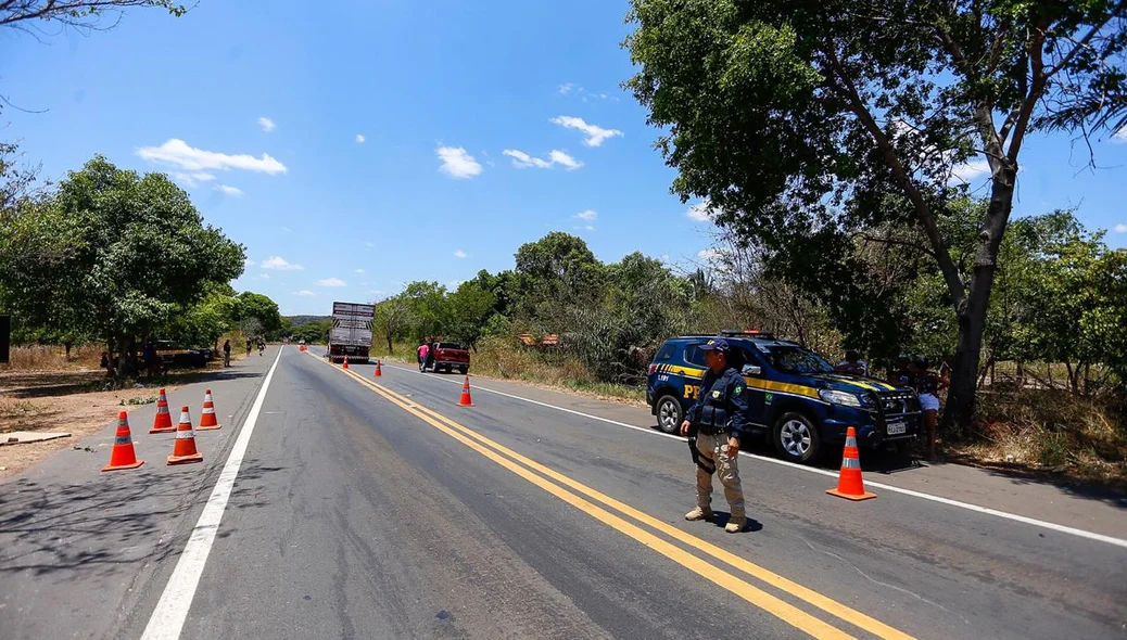 Parte da pista foi interditada 