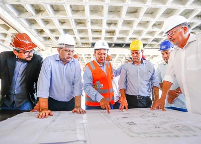 Florentino Neto e Wellington Dias vistoriam obras de nova maternidade 