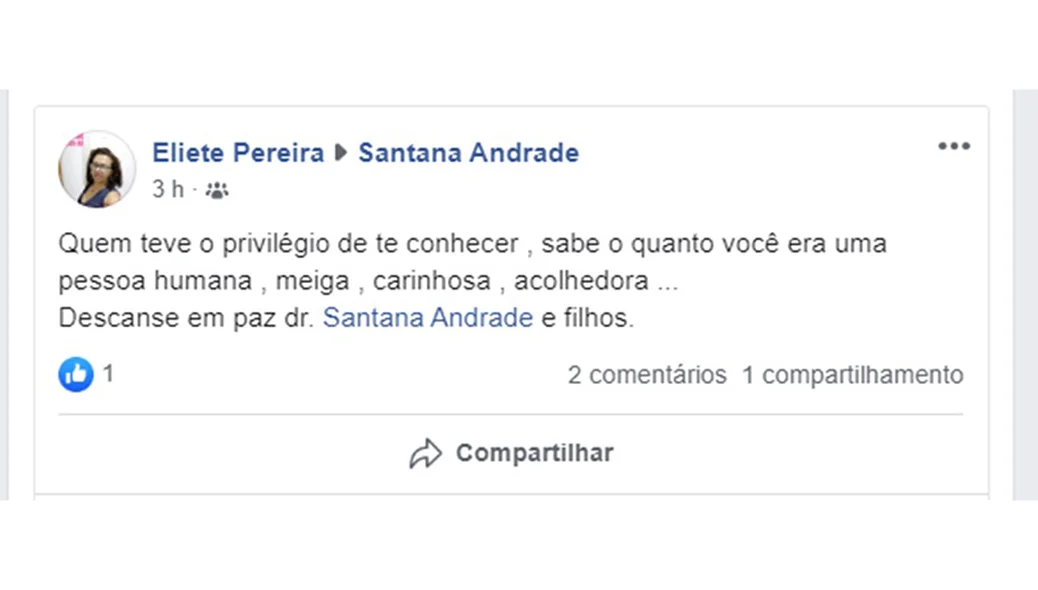 Amiga lamenta morte de mãe e filhos