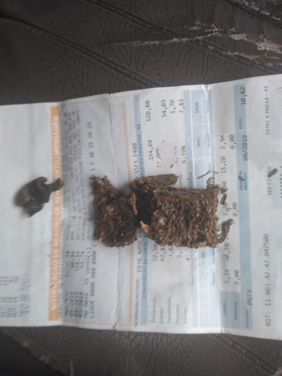 Droga encontrada com Fábio Ricardo
