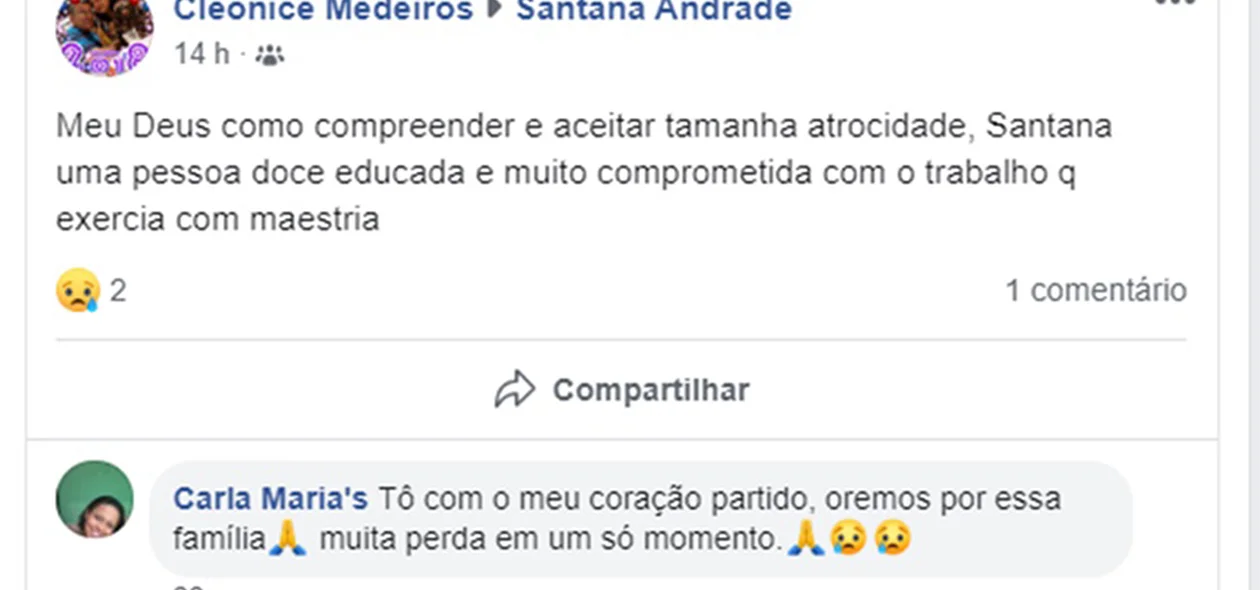 Santana Andrade  e filhos morreram em acidente na BR 316