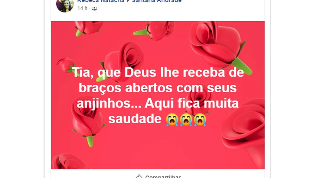 Sobrinha de Santana Andrade lamenta morte
