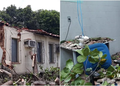 Estrutura danificada após forte chuva