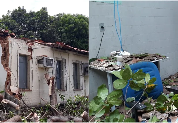 Estrutura danificada após forte chuva