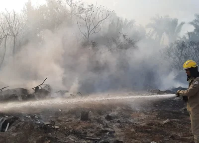 Incêndio no aterro sanitário em Esperantina