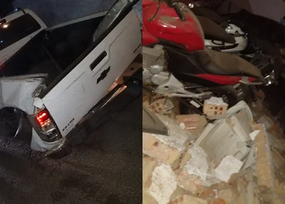 Parte do muro desabou e atingiu outros veículos