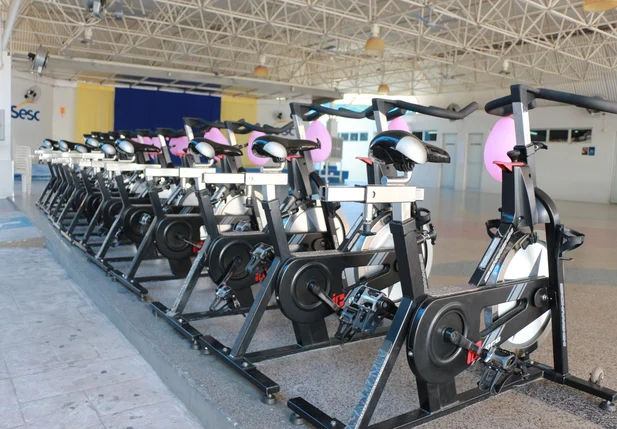 Equipamentos da nova academia do Sesc 