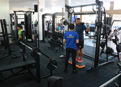 Equipamentos da nova academia do Sesc 