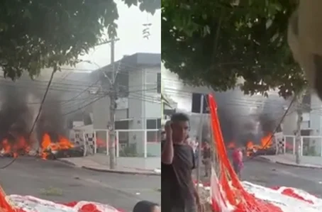 Vídeo mostra avião pegando fogo em Belo Horizonte