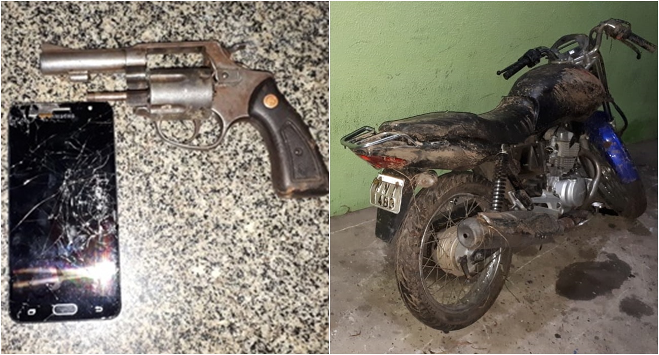 Objetos apreendidos pela Polícia Militar com a dupla