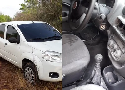 Veículo utilizado pelos suspeitos, encontrado em Angical