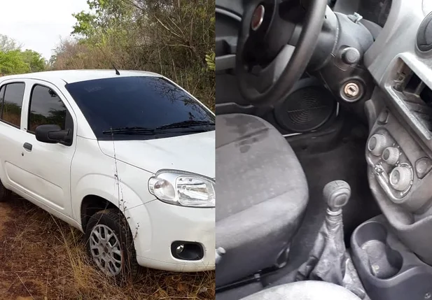 Veículo utilizado pelos suspeitos, encontrado em Angical