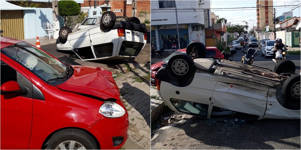 Colisão entre veículos no centro de Teresina