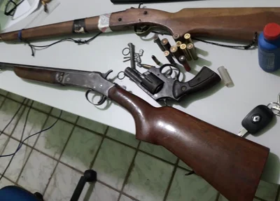 Armas de fogo apreendidas pela PM