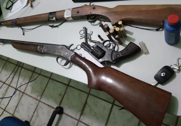 Armas de fogo apreendidas pela PM